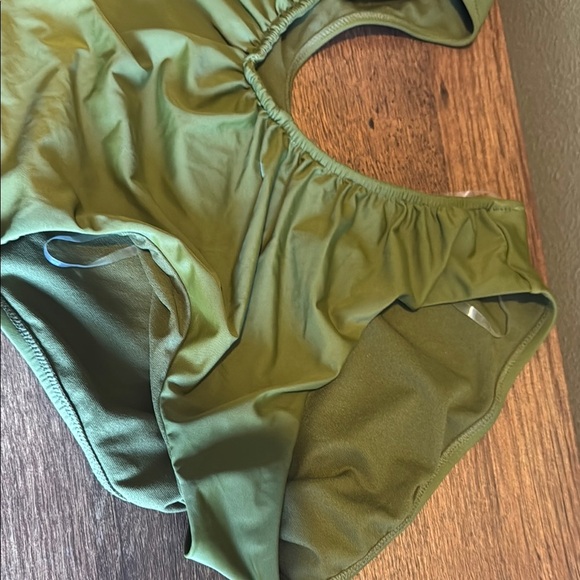 Bar III Green One-Shoulder Cutout One Piece - Picture 4 of 6